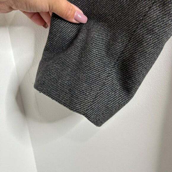 Calvin Klein Overcoat Mens Large‎ Gray Wool Blend Inner Zip Mock Collar Knit Bib - Picture 3 of 11